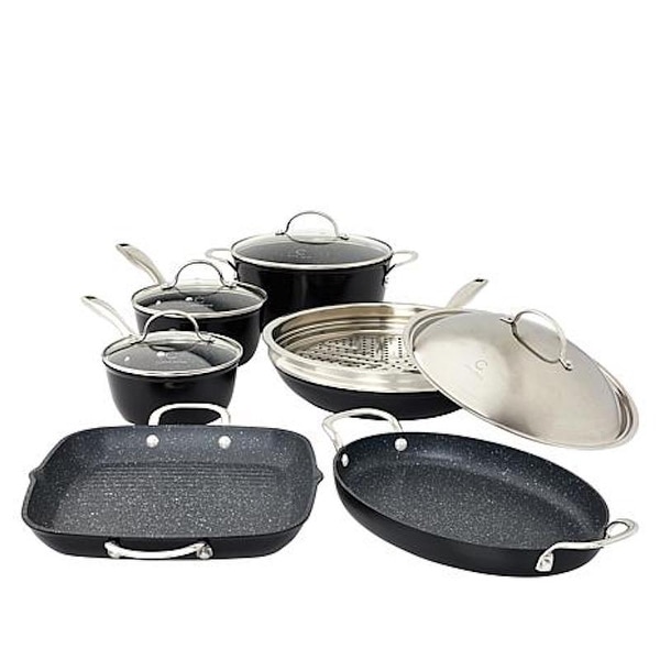 Curtis Stone Dura-Pan 11-piece Cookware Set Model 689-207. Opens flyout.