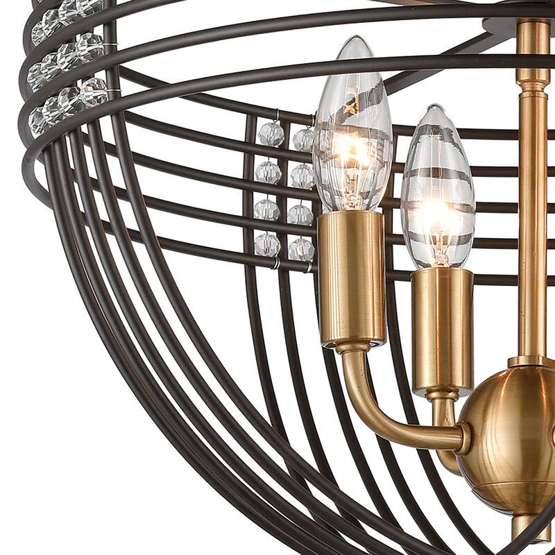 Elk Home Concentric Oiled Bronze With Metal Shade 4 Light Semi Flush