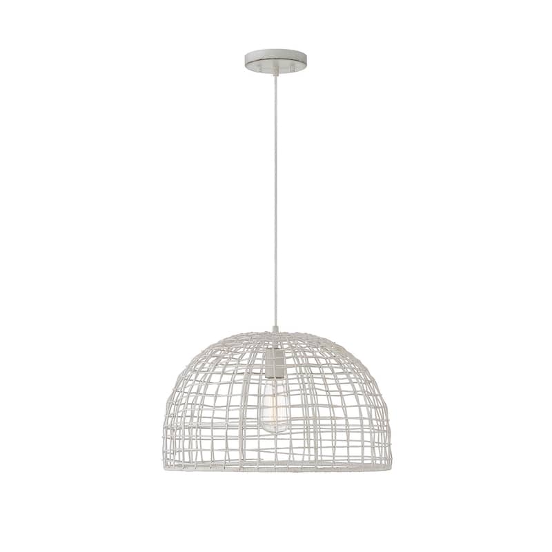 Meridian M70105 18" Wide Single Light Pendant with Rattan Shade