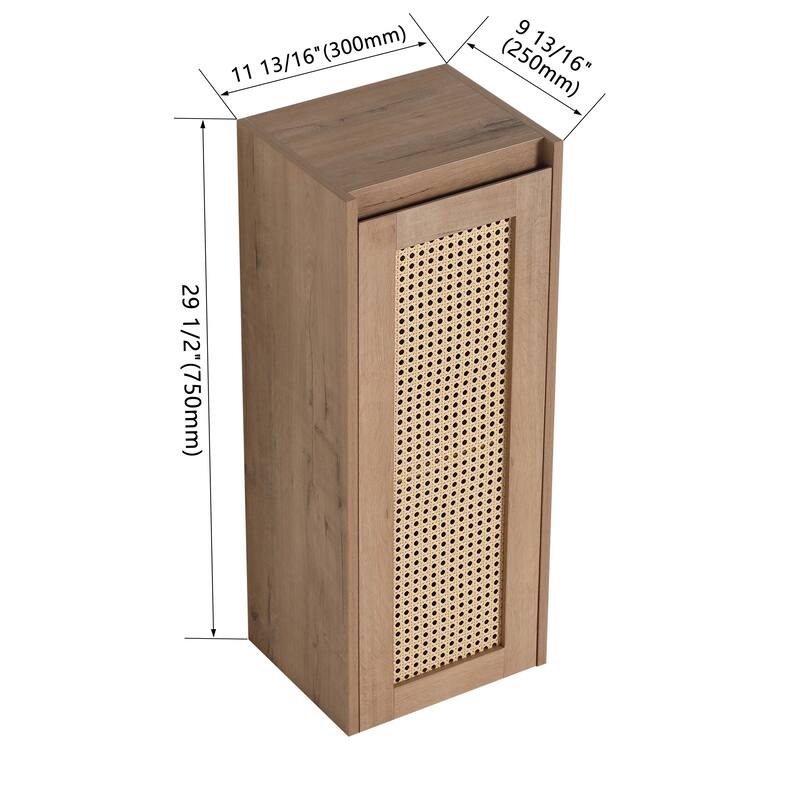 Modern Floating Bathroom Cabinet with Hidden Handle, Wall Mounted Side Cabinet Storage Cabinet