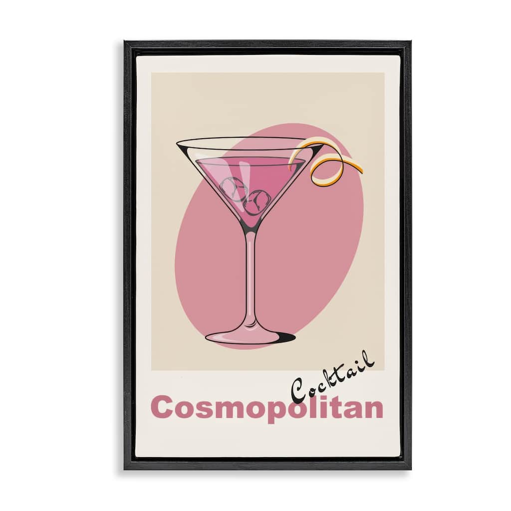 Stupell Vintage Cosmo Cocktail Framed Floater Canvas Wall Art Design By LSR Design Studio