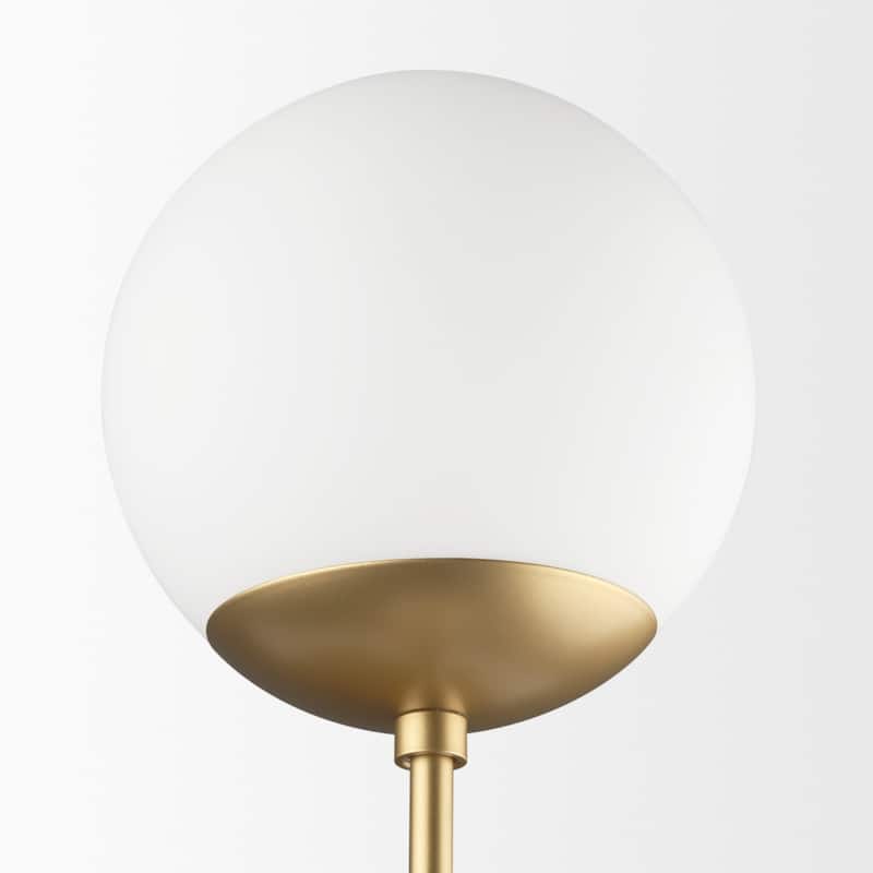 Edie Brushed Gold Metal w/ Frosted Glass Globes 2-Light Wall Sconce - 22.0L x 7.5W x 6.0H