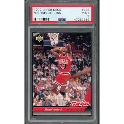 Michael Jordan 1992 Upper Deck Basketball Card #488 Graded PSA 9 MINT - 8'6" x 11'6"