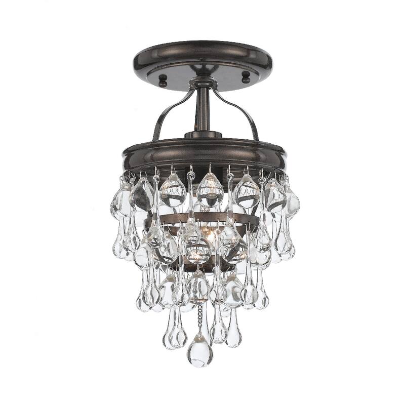 Calypso 1 Light Bronze Semi-Flush - 7.25'' W x 13.75'' H - 7.25'' W x 13.75'' H