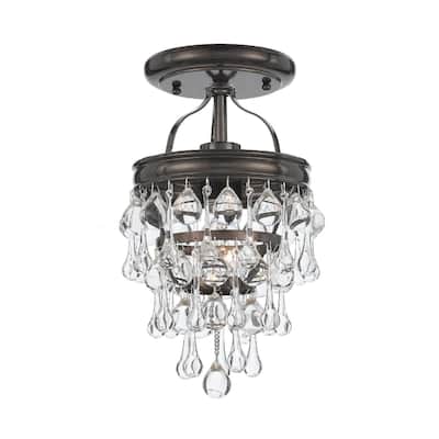 Calypso 1 Light Bronze Semi-Flush - 7.25'' W x 13.75'' H