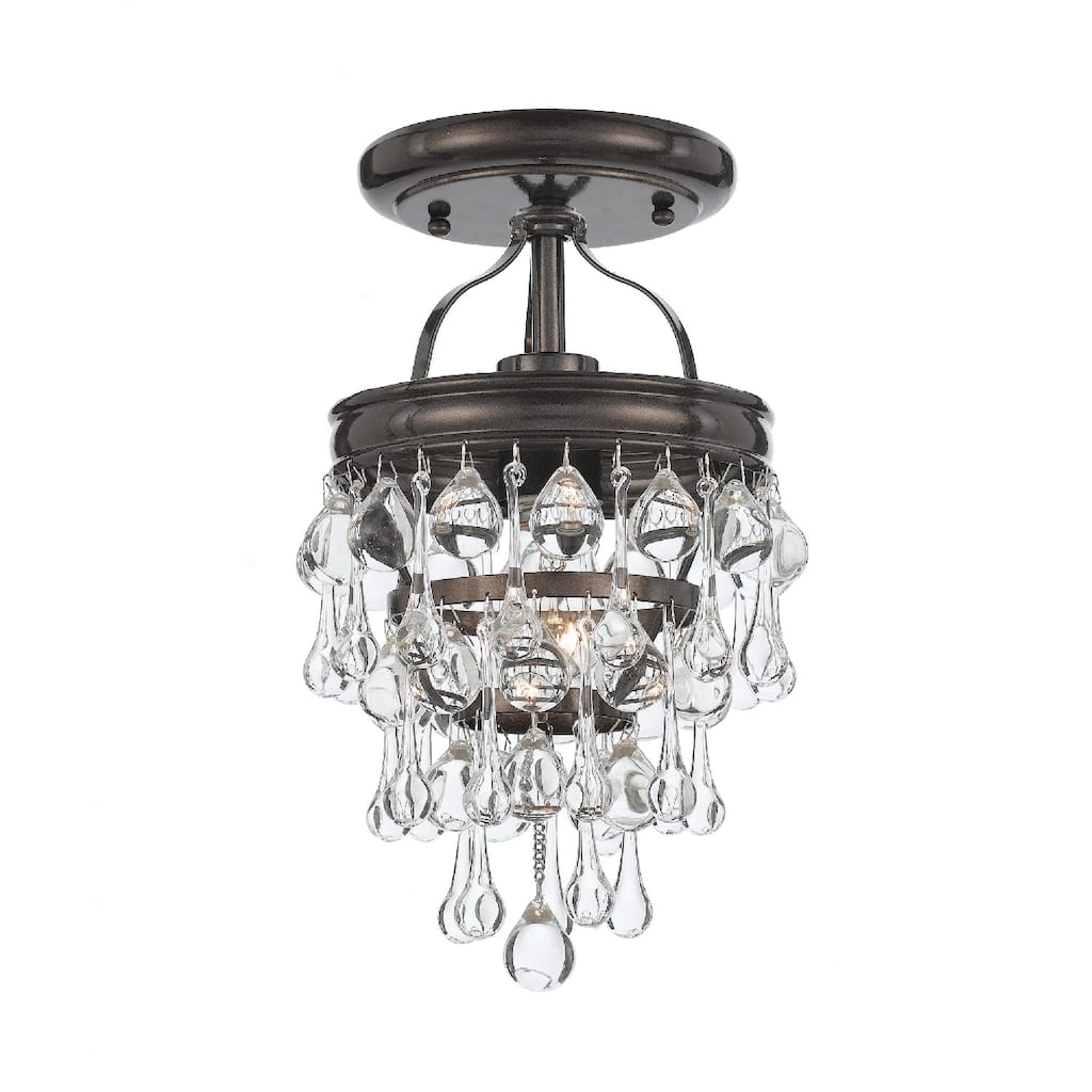 Calypso 1 Light Bronze Semi-Flush - 7.25'' W x 13.75'' H