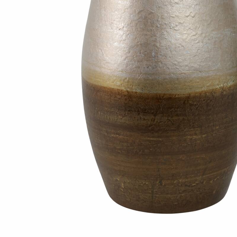 Glass Vase in Boho Style with Tapered Neck and Textured Finish