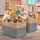 preview thumbnail 3 of 5, Storage Large Basket Set - Big Rectangular Fabric Collapsible Organizer Bin Box with Carry Handles (3-Pk Grey/Tan)