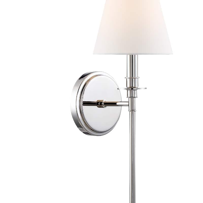 Riverdale 1 Light Polished Nickel Wall Mount - 6'' W x 14.5'' H x 7'' D