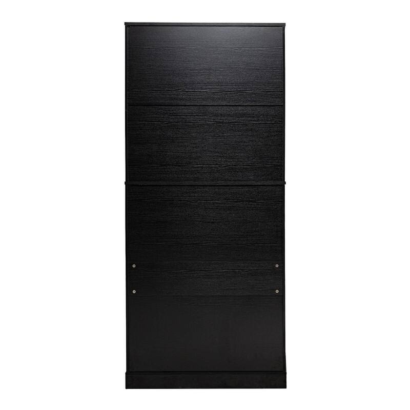 72" Fluted Kitchen Pantry Cabinet, Freestanding Cupboard Storage Cabinet with Drawers and Adjustable Shelves