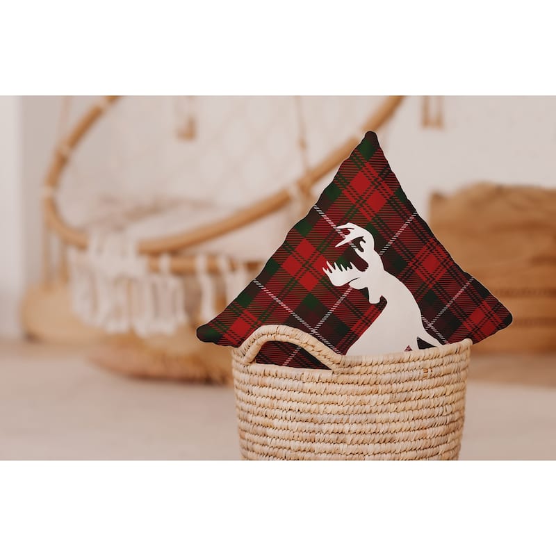 Tartan Reindeer Accent Pillow
