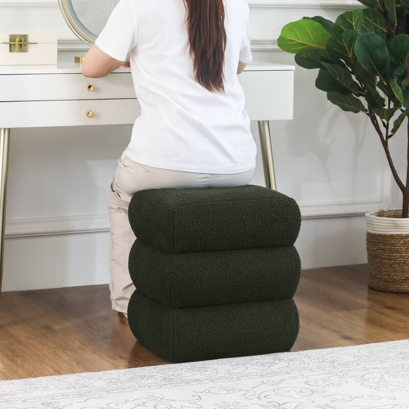 Adeco Boucle Ottoman Upholstered Footrest