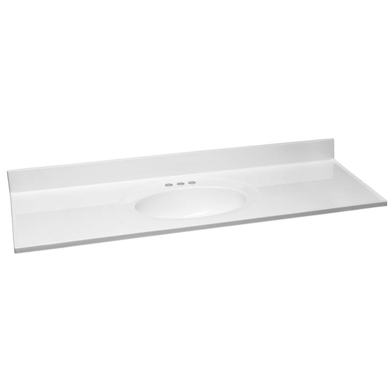 Design House Cultured Marble Vanity Top 61-Inch Single Bowl Sink
