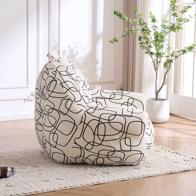 FERPIT Lazy Sofa Chair Upholstery with High-Density Foam, Plush Bean Bag Chair with Armrests for Living Room, Bedroom