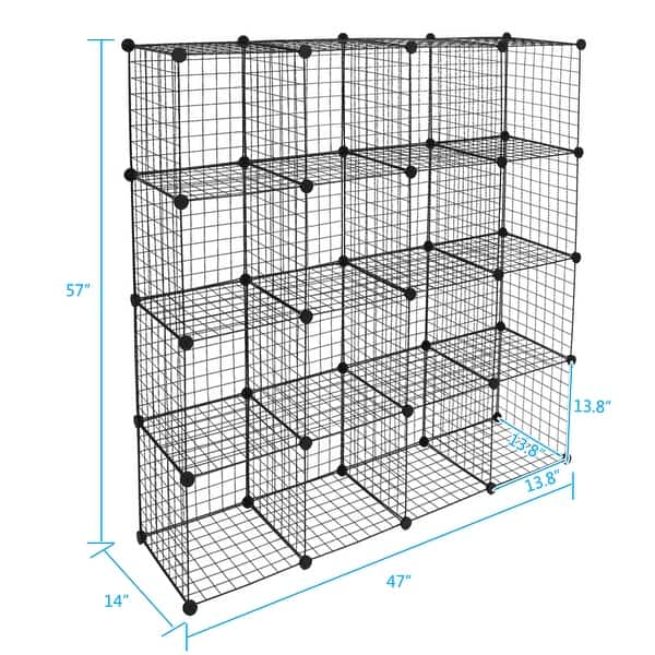 Lavish Home 16 Piece Interlocking Modular Storage Cubby