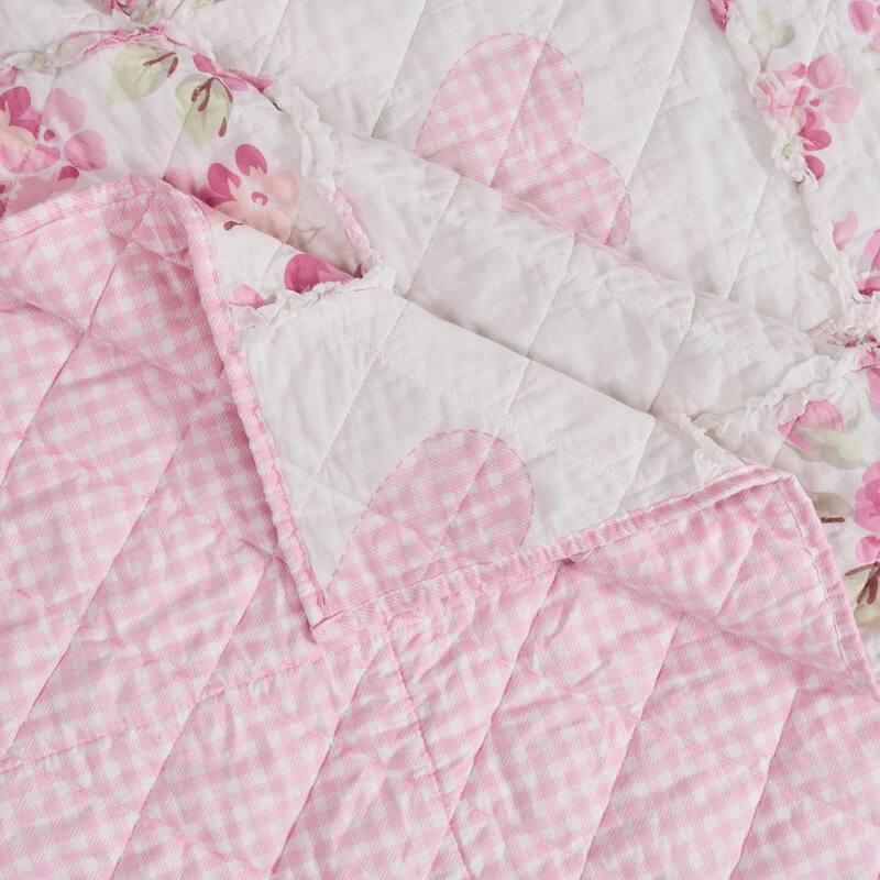 Greenland Home Fashions Veronica's Hearts Reversible Quilt Set