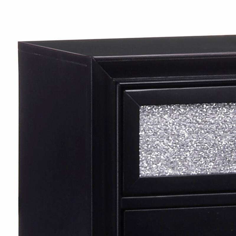 Black 2-Drawer Nightstand