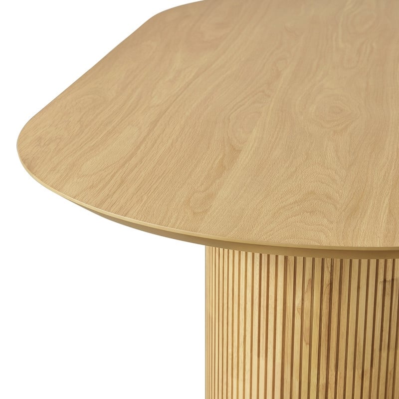 Spruce & Spring 78 inch Large Oval Formal Dining Table for 6-8 with Greek Column Leg