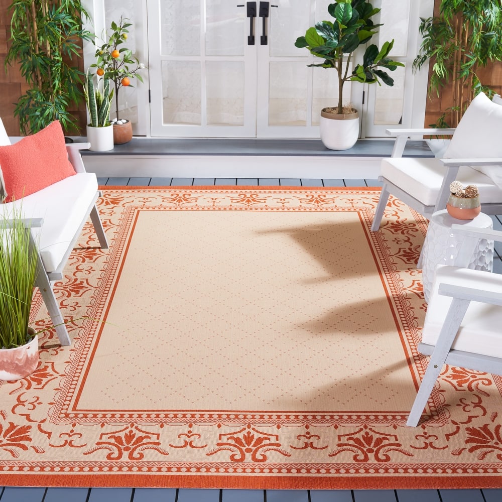 SAFAVIEH, Courtyard Pina Indoor/ Outdoor Waterproof Patio Backyard Rug