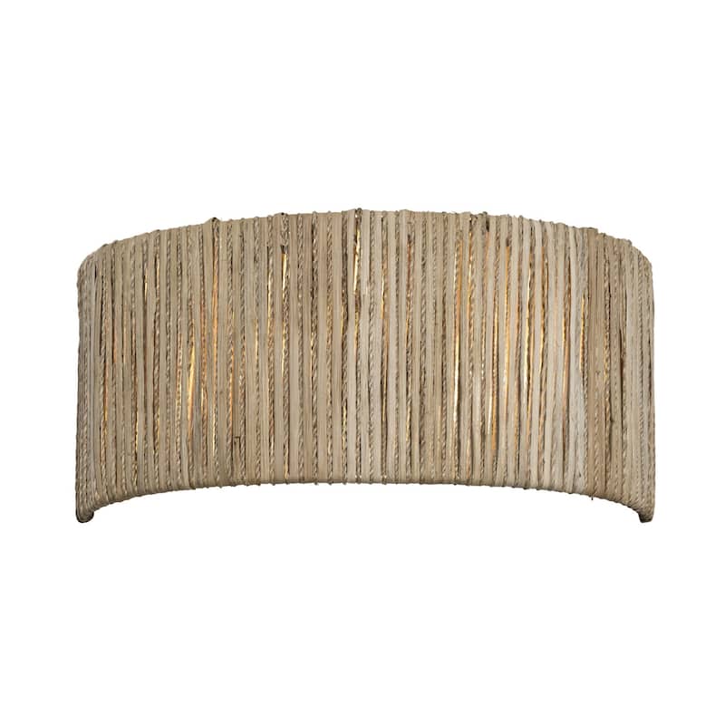 Jacob's Ladder 2-Light Rattan and Abaca Rope Bath Fixture