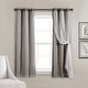 preview thumbnail 40 of 146, Lush Decor Grommet Sheer Panel Pair with Insulated Blackout Lining 63" x 38" - Dark Gray