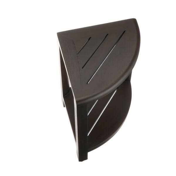 DecoTeakTeak Corner Shower ShelfTeak Corner Shower Shaving Foot Rest18 Inches Tall Bed Bath