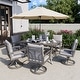 preview thumbnail 2 of 4, 7-Piece Aluminum Patio Dining Set with 6 Swivel Dining Chairs and Washable Cushions