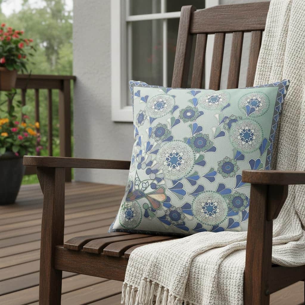 HomeRoots 18" x 18" Brown Peacock Blown Seam Floral Indoor Outdoor Throw Pillow - 18.00' X '5.00' X '18.00