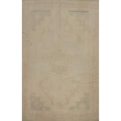 Hand Woven Oriental 100% Wool Carpet Southwestern Tribal Beige & Ivories Kilim Area Rug - 12' 9'' X 9' 9''