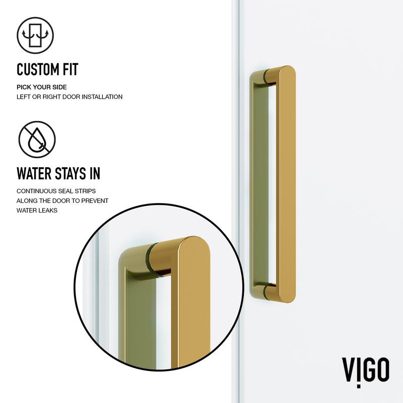 VIGO Elan Frameless Sliding Shower Door