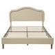 preview thumbnail 7 of 15, Beige Upholstered Platform Bed with Curve LED Headboard, Full Size