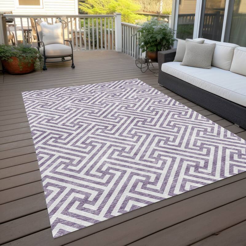Machine Washable Indoor/ Outdoor Chantille Geo Modern Rug