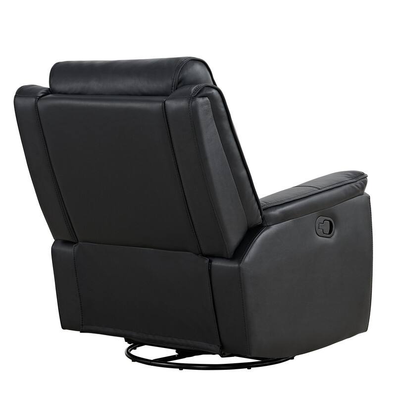 Spruce & Spring Alexis Swivel Manual Recliner Faux Leather Glider Recliner