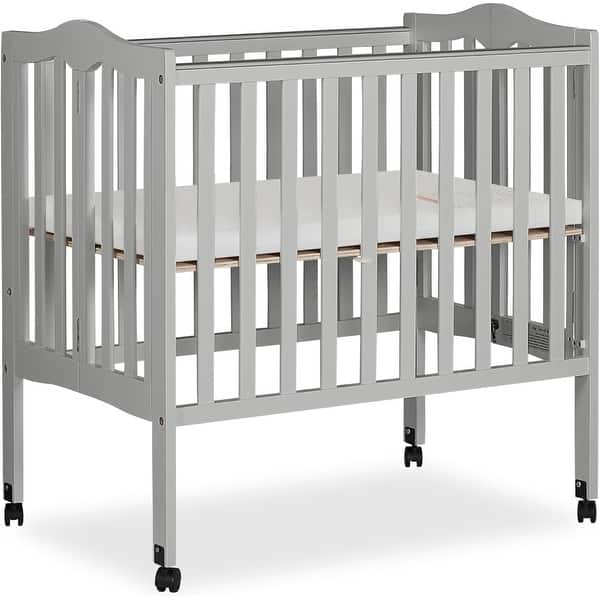 slide 2 of 6, Dream On Me 2 in 1 Lightweight Folding Portable Crib - pebble grey pebble grey
