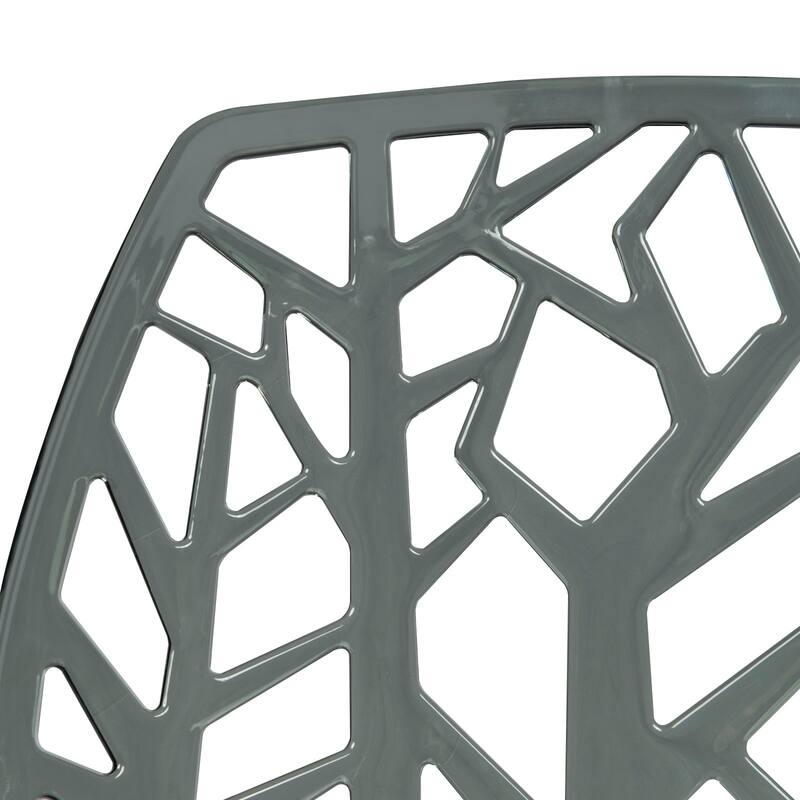 Stackable Dining Chair in Polypropylene (Set of 4) Modern Cut-out Design Backrest Accent Side Chair