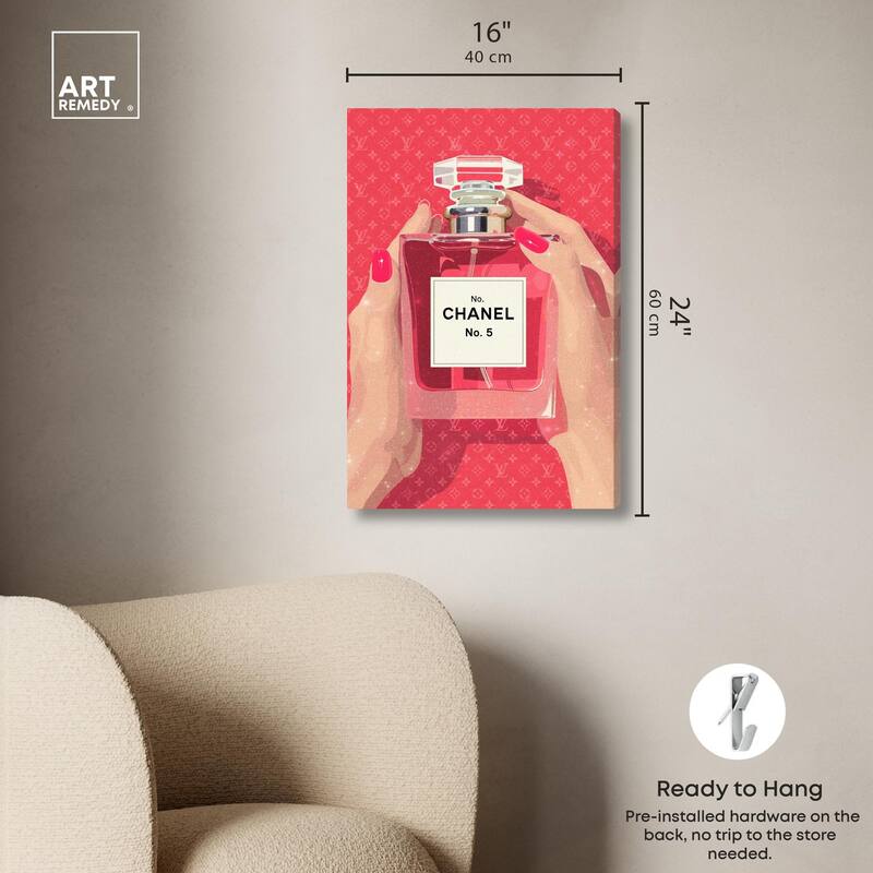 Perfume in Hands Canvas by Art Remedy, Gallery Wrapped
