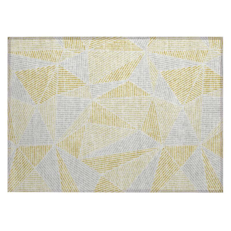 Machine Washable Indoor/ Outdoor Chantille Geometric Mosaic Rug