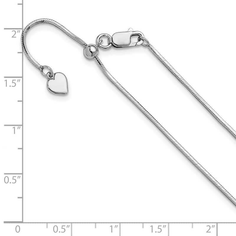 Curata 925 Sterling Silver Italian Adjustable 1.2mm Diamond Cut Square Snake Chain Necklace