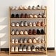 preview thumbnail 6 of 5, 6-Tier Wood Shoe Shelf Storage Organizer Free Standing Shoe Rack Shelves