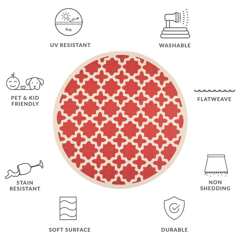 SAFAVIEH Courtyard Myrianne Indoor/ Outdoor Waterproof Patio Backyard Rug