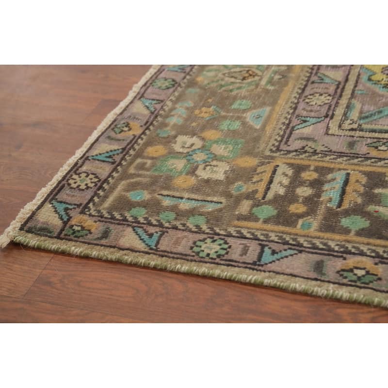 Hand Knotted Oriental 100% Wool Carpet Traditional Floral Oranges & Rust Tabriz Area Rug - 9' 9'' X 6' 5''