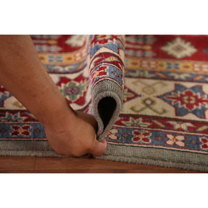 Kazak Area Rug Hand-Knotted Wool Carpet - 6'9" x 9'8"