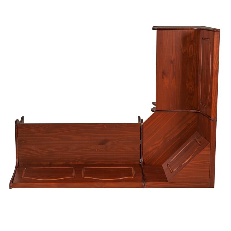 Linon Riki Corner Bench Dark Brown
