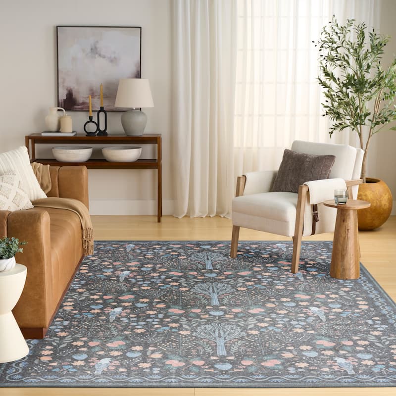 Nourison Botanical Washables Indoor only Chic Floral Area Rug