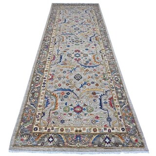 Shahbanu Rugs Charcoal Gray Pure Wool Fine Aryana Collection Heriz All ...