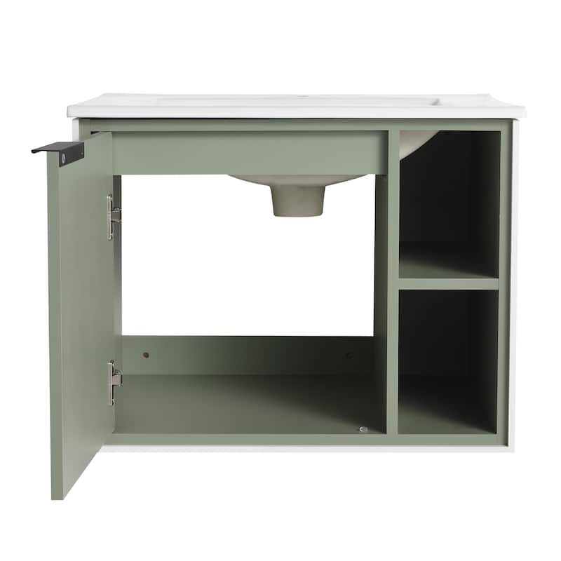 Bathroom Vanity With Sink In 24/30 Inch, Floating Bathroom Vanity With Soft Close Door
