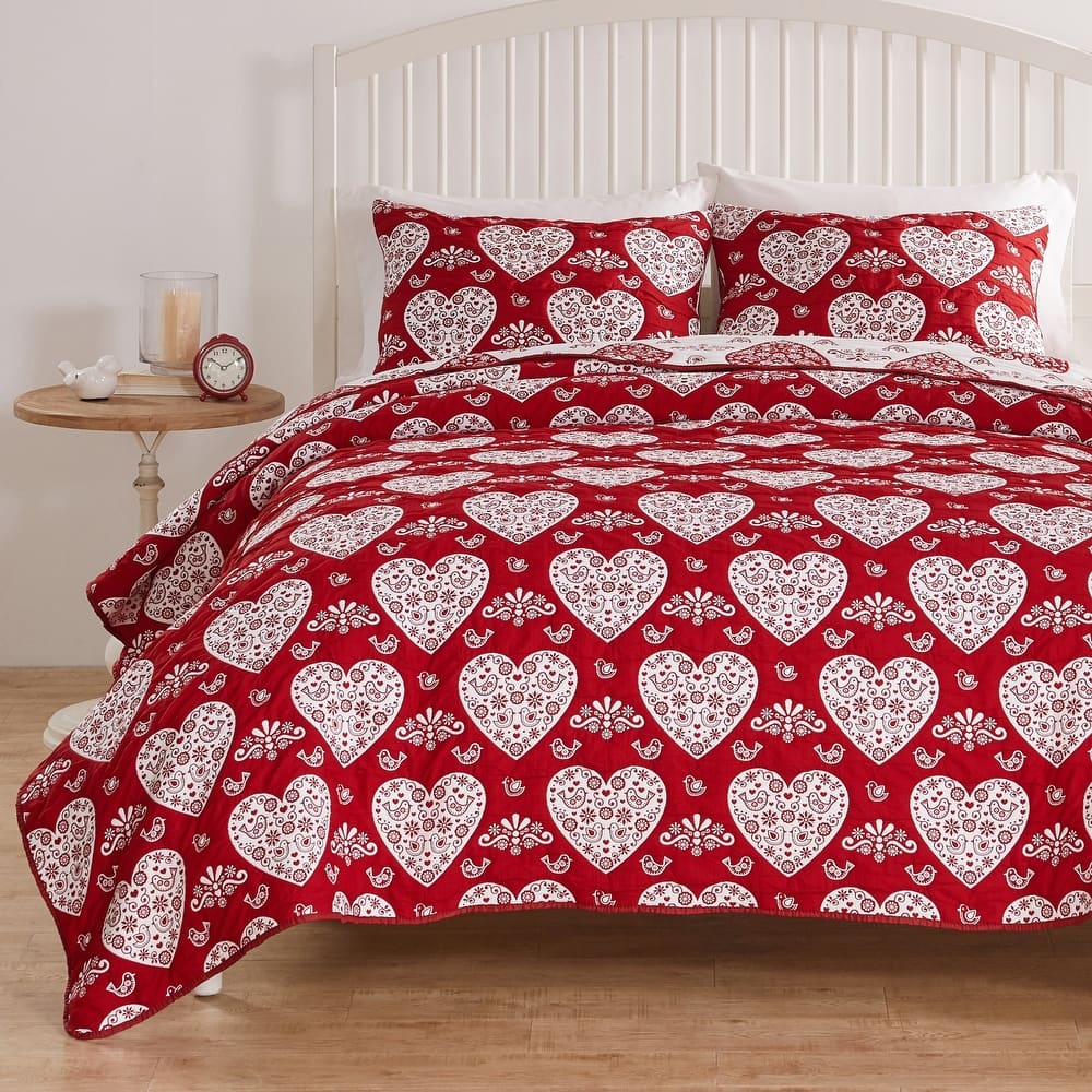 Greenland Home Novelty Holiday Reversible Matelasse Coverlet Set