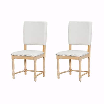 Vintage Traditional 2-Piece Upholstered Dining Chairs with Padded Backs