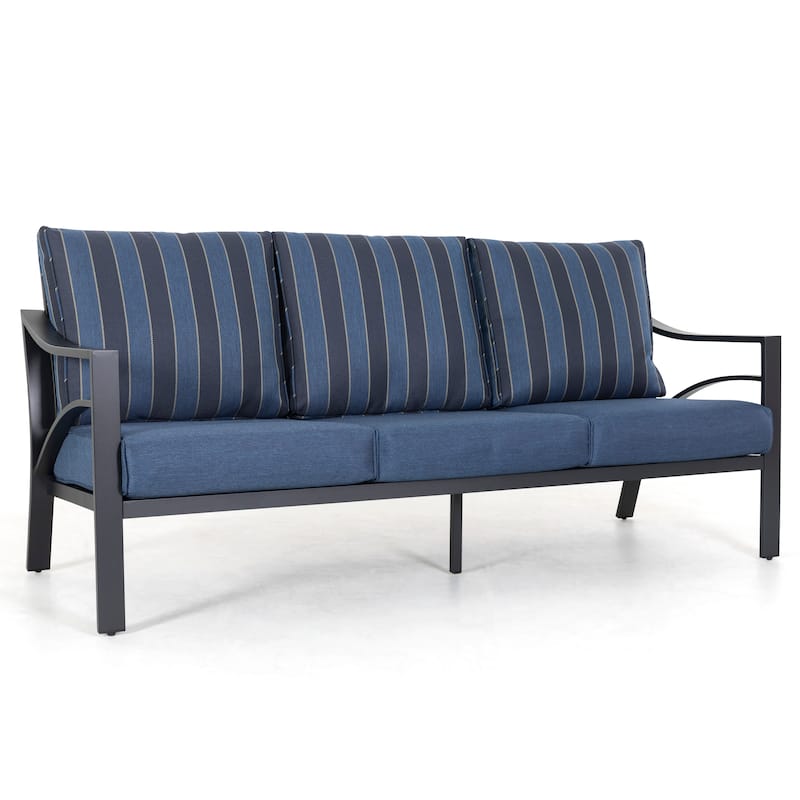 4-Piece Sofa Set with 5.2” Thick Padded Zippered Cushions, Powder-Coated Aluminum Frame, High-Back Design