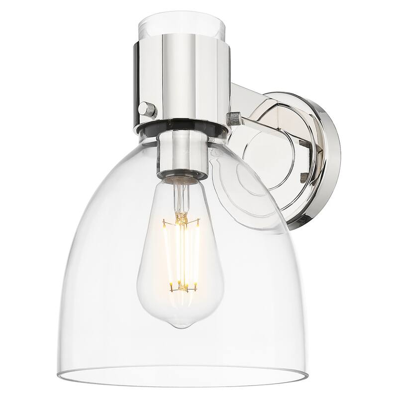 Innovations Lighting 464-1W-G464D-7CL Lawton Bell 9" Tall Bathroom - Polished Nickel